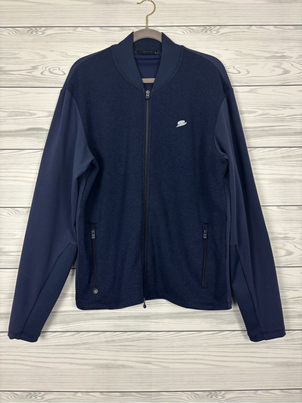 Greyson men’s Navy Blue wool blend full zip golf jacket size XL